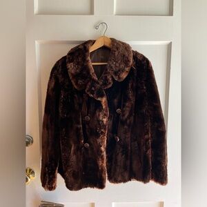 Luxurious Chocolate Brown Vintage Fur Coat